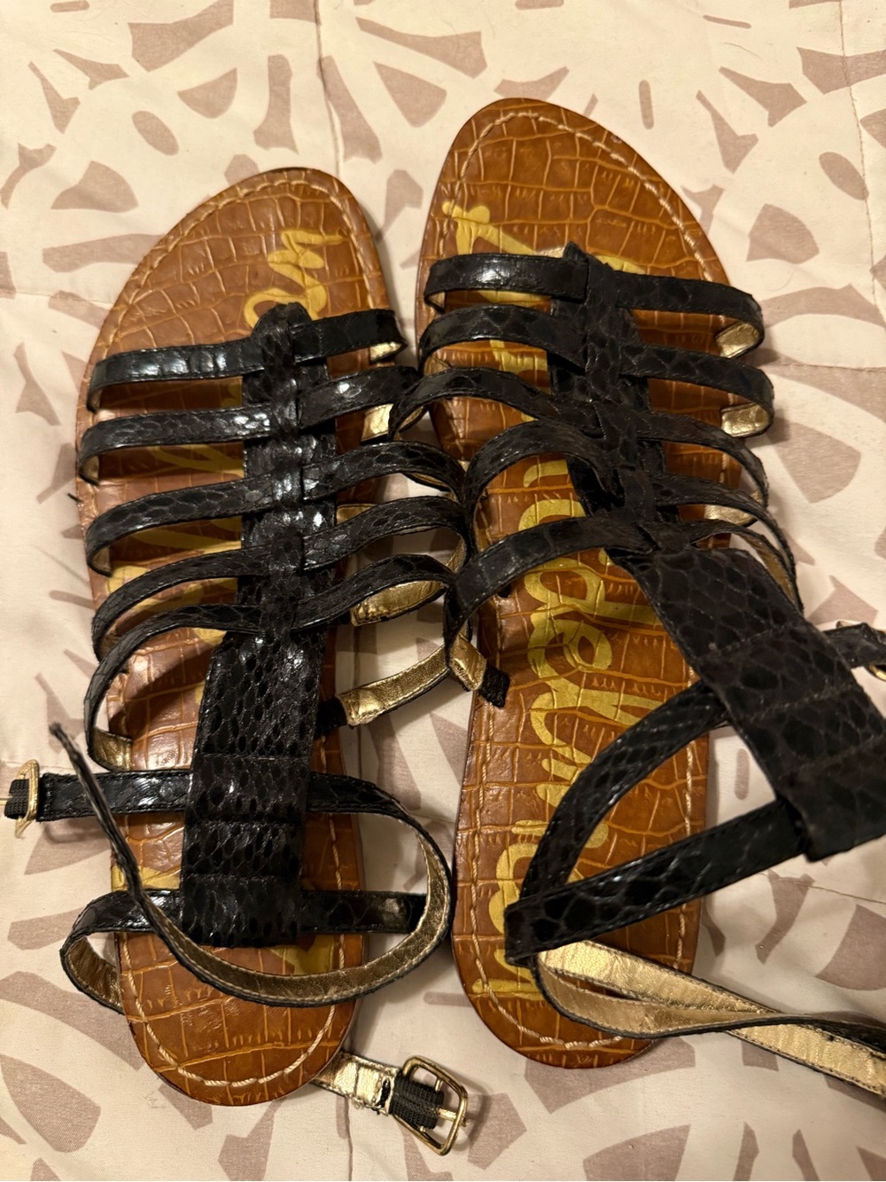 Sam Edelman black gladiator style sandals GUC 7.5
